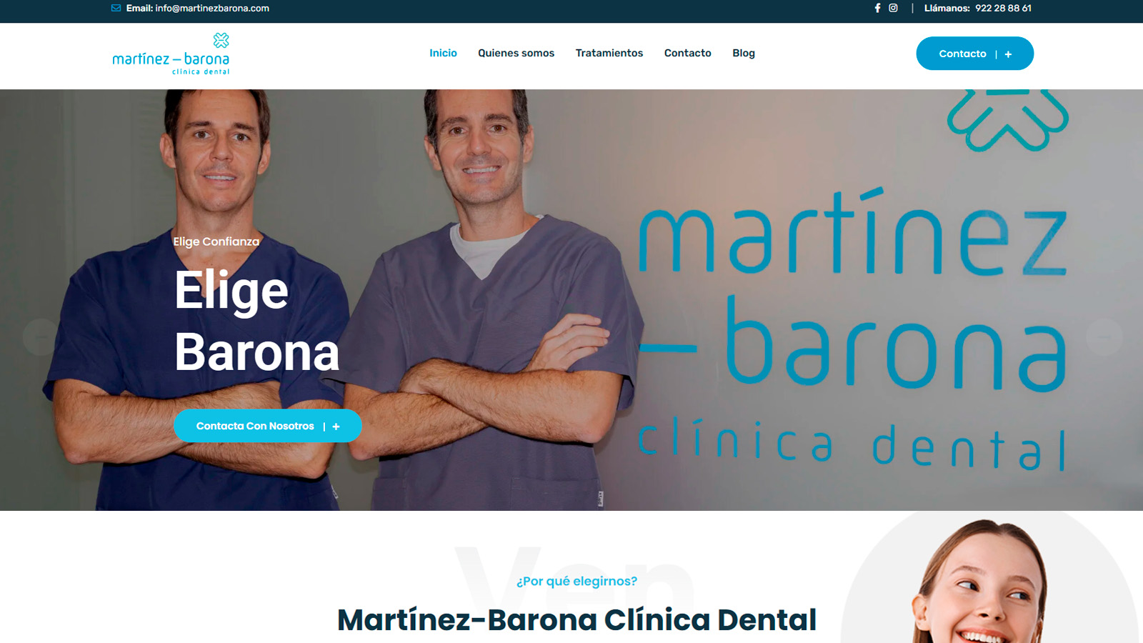 Web de la Clínica Dental Martínez-Barona