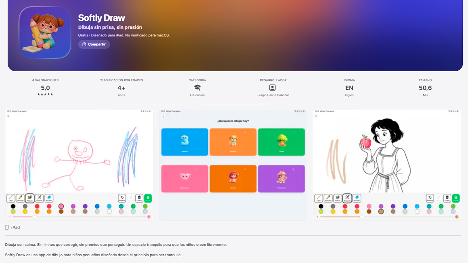 Softly Draw en iPad